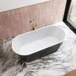 Chorale 60 x 30 Acrylic Freestanding Center Drain Bathtub in White with Black Skirt