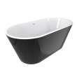 Chorale 60 x 30 Acrylic Freestanding Center Drain Bathtub in White with Black Skirt