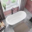 Mirella 60 x 29 Acrylic Freestanding Center Drain Bathtub in White with White Skirt