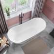 Mirella 67 x 29 Acrylic Freestanding Center Drain Bathtub in White with White Skirt