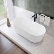 Malibra 67 x 30 Acrylic Freestanding Center Drain Bathtub in White with White Skirt