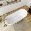 Sinfoni 67 x 29 Acrylic Freestanding End Drain Bathtub in White with White Skirt