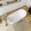 Sinfoni 59 x 28 Acrylic Freestanding End Drain Bathtub in White with White Skirt