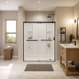 Interflo 6030 Direct-to-stud 4-piece Alcove Shower Wall Kit in White