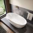 Fura 6732 Acrylic Freestanding Center Drain Bathtub in White