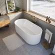 Tori 6732 Acrylic Freestanding Center Drain Bathtub in White