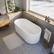Tori Matte 6732 Acrylic Freestanding Center Drain Bathtub in Matte White
