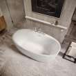 Hatto 5932 Acrylic Freestanding Center Drain Bathtub in White