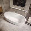 Hatto 6732 Acrylic Freestanding Center Drain Bathtub in White