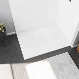 Stonea 4832 Solid Surface Universal Shower Base in White with End Drain