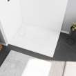 Stonea 4832 Solid Surface Universal Shower Base in White with End Drain