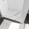Stonea 4832 Solid Surface Universal Shower Base in White Marble with End Drain