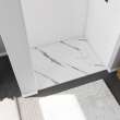 Stonea 4832 Solid Surface Universal Shower Base in White Marble with End Drain