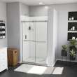 Stonea 4832 Solid Surface Universal Shower Base in White Marble with End Drain