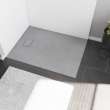 Stonea 4832 Solid Surface Universal Shower Base in Grey with End Drain