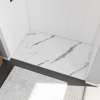 Stonea 6032 Solid Surface Universal Shower Base in White Marble with End Drain