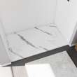 Stonea 6032 Solid Surface Universal Shower Base in White Marble with End Drain