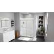 Stonea 6032 Solid Surface Universal Shower Base in White Marble with End Drain