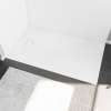 Stonea 6036 Solid Surface Universal Shower Base in White with End Drain