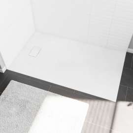 Stonea 6036 Solid Surface Universal Shower Base in White with End Drain