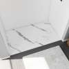 Stonea 6036 Solid Surface Universal Shower Base in White Marble with End Drain