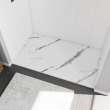Stonea 6036 Solid Surface Universal Shower Base in White Marble with End Drain