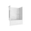 Allia TS-6032 Acrylic Alcove Right-Hand Drain One-Piece Tub Shower in White