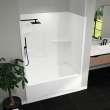 Camelia TS-6032 Acrylic Alcove Left-Hand Drain One-Piece Tub Shower in White