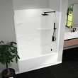 Camelia TS-6032 Acrylic Alcove Right-Hand Drain One-Piece Tub Shower in White