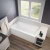 New Town 6032 IFS AFR Acrylic Alcove Left-Hand Drain Bathtub in White with Linear Overflow