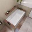 Exhibit 6032 IFS AFR Acrylic Alcove Right-Hand Drain Bathtub in White with Linear Overflow