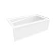 Exhibit 6032 IFS AFR Acrylic Alcove Right-Hand Drain Bathtub in White with Linear Overflow