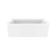Rubix 6032 AFR Acrylic Alcove Left-Hand Drain Bathtub in White with Linear Overflow