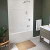 Rubix 6032 AFR Acrylic Alcove Right-Hand Drain Bathtub in White with Linear Overflow