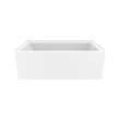 Rubix 6032 AFR Acrylic Alcove Right-Hand Drain Bathtub in White with Linear Overflow