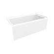 Rubix 6032 AFR Acrylic Alcove Right-Hand Drain Bathtub in White with Linear Overflow