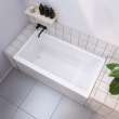 Bosca 6032 AFR Acrylic Alcove Left-Hand Drain Bathtub in White with Linear Overflow