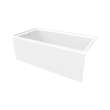 Bosca 6032 AFR Acrylic Alcove Left-Hand Drain Bathtub in White with Linear Overflow