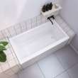 Bosca 6032 AFR Acrylic Alcove Right-Hand Drain Bathtub in White with Linear Overflow