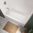 Rubix 6030 AFR Acrylic Alcove Left-Hand Drain Bathtub in White with Linear Overflow