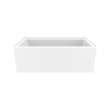 Rubix 6030 AFR Acrylic Alcove Right-Hand Drain Bathtub in White with Linear Overflow