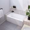 Bosca 6030 IFS AFR Acrylic Alcove Left-Hand Drain Bathtub in White with Linear Overflow