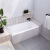 Bosca 6030 IFS AFR Acrylic Alcove Right-Hand Drain Bathtub in White with Linear Overflow