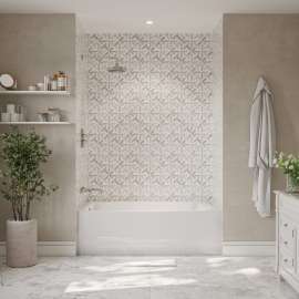 SMIN 6036 IFS AFR AcrylX(TM) Alcove Left-Hand Drain Bathtub in White
