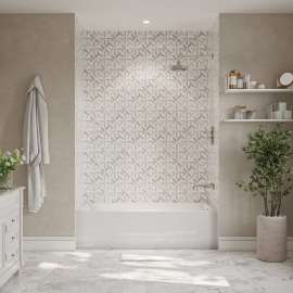 SMIN 6032 IFS AcrylX(TM) Alcove Right-Hand Drain Bathtub in White