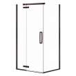 Link Curve Rectangular 42 x 34 x 75 in. 8mm Pivot Shower Door for Corner Installation with Clear glass in Dark Bronze