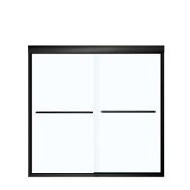 Kameleon 51-55 x 57 in. 6 mm Bypass Tub Door for Alcove Installation with Clear glass in Matte Black