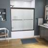 Kameleon 55-59 x 57 in. 6 mm Bypass Tub Door for Alcove Installation with Fluted glass in Dark Bronze