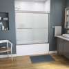 Kameleon 55-59 x 57 in. 6 mm Bypass Tub Door for Alcove Installation with Fluted glass in Brushed Nickel