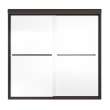 Kameleon 55-59 x 57 in. 6 mm Bypass Tub Door for Alcove Installation with Fluted glass in Brushed Nickel